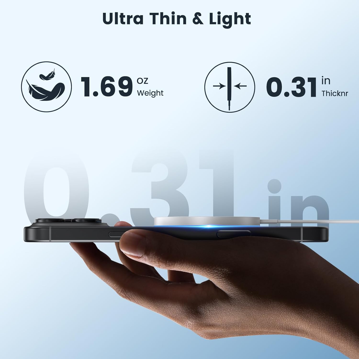 2-Pack 15W Magnetic Charging Pad for iPhone & AirPods with LED Light