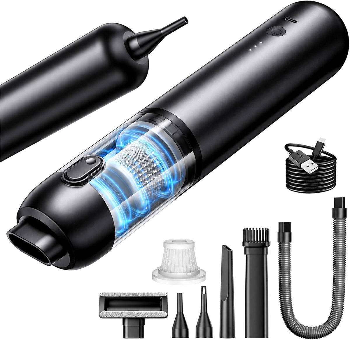 Cordless Car Vacuum, 18000Pa Handheld Vacuum for Car & Desk
