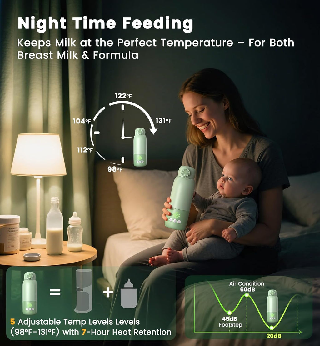 Portable Bottle Warmer with Fast Heating & Precise Temperature Control