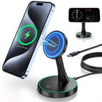 Magnetic Wireless Charger Stand 15W Fast Mag-Safe Charger for iPhone 17/17 pro/ 17 Air/ 17 pro max 16/15/14/13/12 Series Magnet Wireless Charging Station/Pad with Sleep-Friendly Light for AirPods
