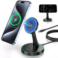 2-Pack Magnetic Wireless Charging Stand with 15W Fast Charging & LED Light