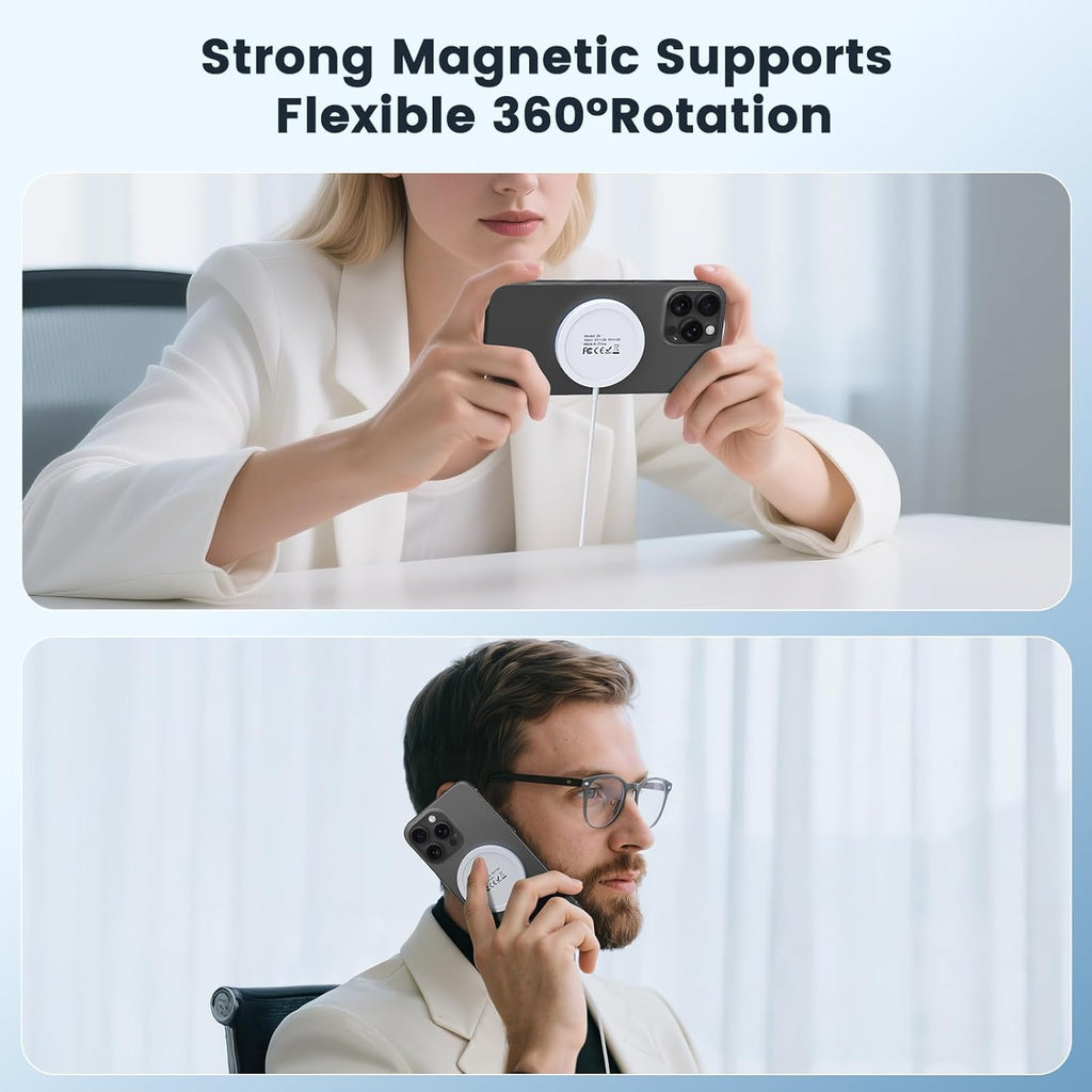 2-Pack 15W Magnetic Charging Pad for iPhone & AirPods with LED Light