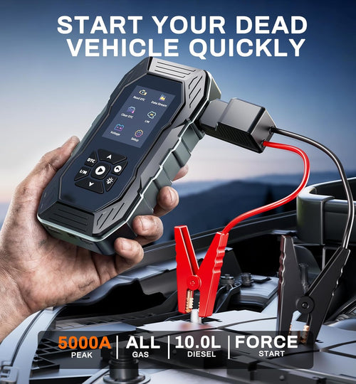 2-in-1 Jump Starter & OBD2 Scanner with 5000A Peak Power