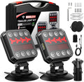 Wireless Bluetooth Magnetic Trailer Lights, Fast Charging LED Trailer Light Kit, IP65 Waterproof,10H Battery, 100FT Range for Trailer,Truck, RV, Camper,Boat – Brake,Turn,Reverse & Hazard Safety Lights