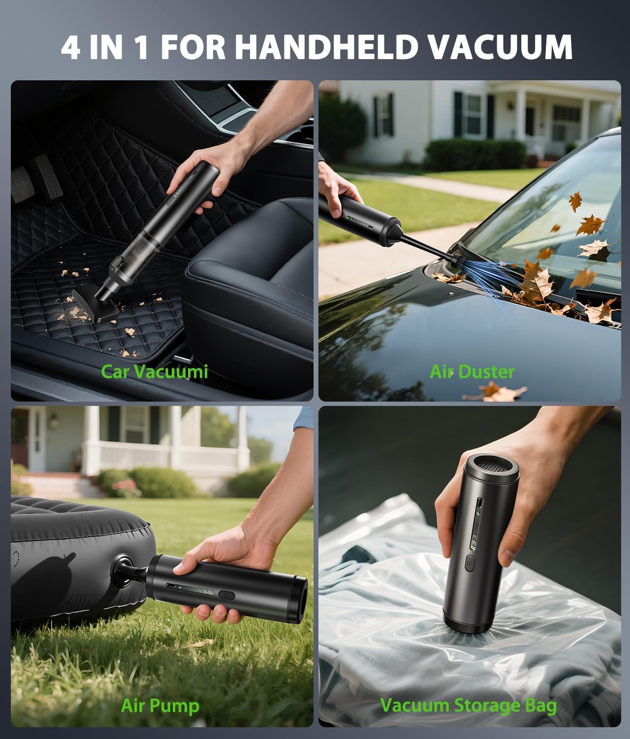 4-in-1 Portable Cordless Handheld Vacuum Cleaner