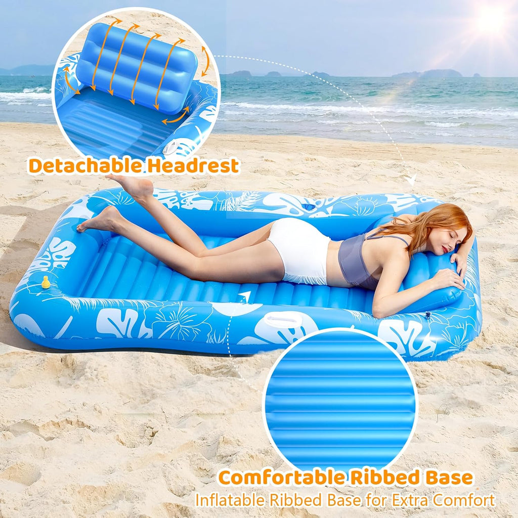 6-in-1 Inflatable Tanning Pool with Sprinkler & Canopy