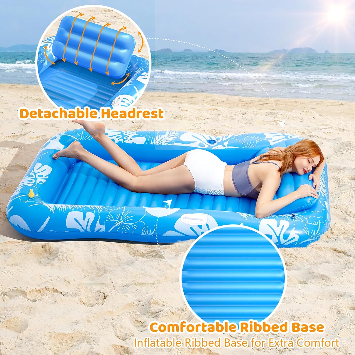 6-in-1 Inflatable Tanning Pool with Sprinkler & Canopy