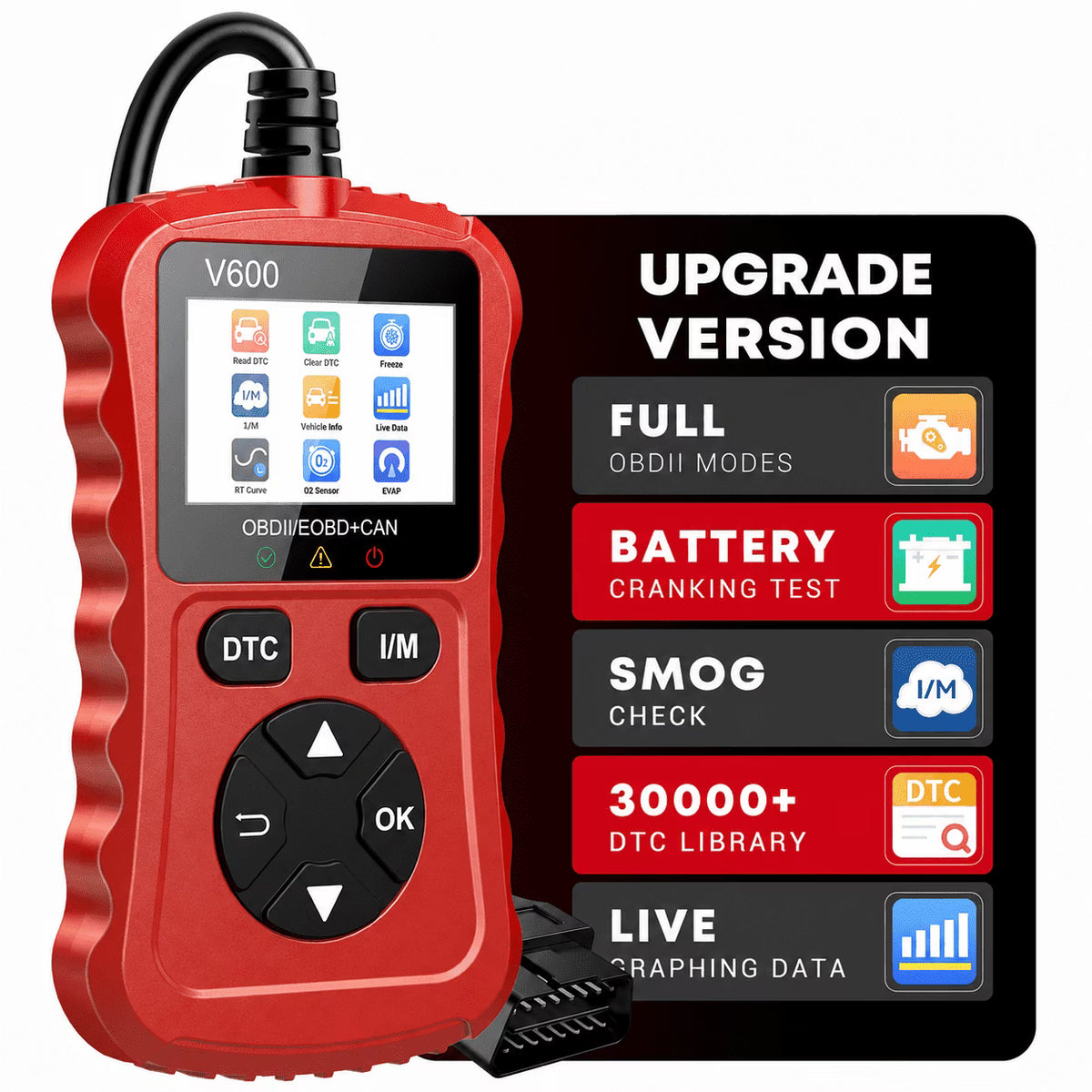 SURPUTS Bluetooth OBD2 Scanner for iPhone & Android, Wireless Car Code Reader and Check Engine Diagnostic Tool for Most 1996+ Gas and Hybrid Vehicles, Red (No ratings yet)